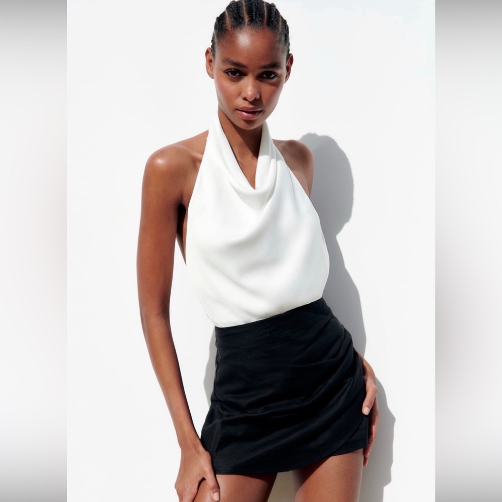 Zara Satin Effect Halter Top